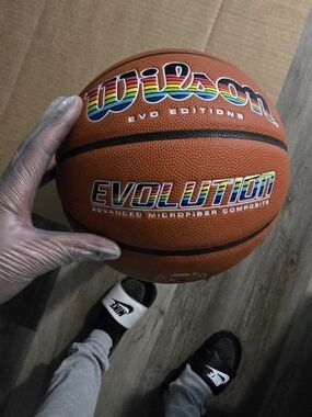 Wilson Orange Basketball with Rainbow Logo - Evo Editions
